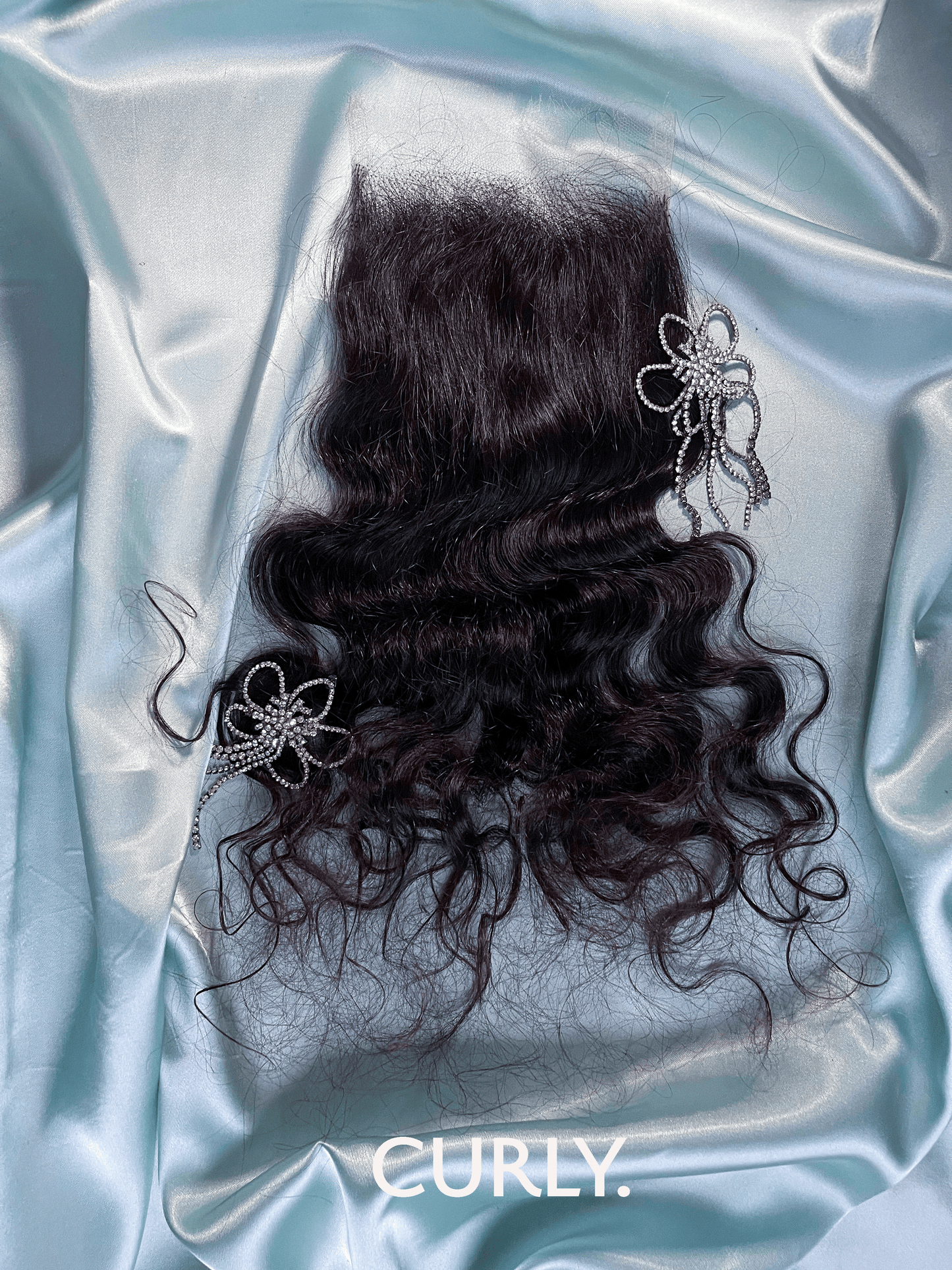 TQAG-5X5 HD Curly hair closure, raw hair closure bouclée